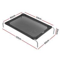 i.Pet Pet Dog Bed Elevated Trampoline Durable Raised Heavy Duty Large Dogs 90x137cm Black