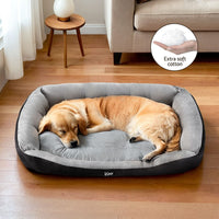 Pet Bed Dog Cat Calming Soft Sleeping Comfy Plush Mat Cave Washable Black