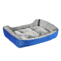 Pet Bed Dog Cat Calming Soft Mat Sleeping Comfy Plush Cave Washable Blue