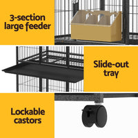 Bird Cage Large Bird Cages Aviary Budgie Perch Cage Parrot Pet Stand Wheels