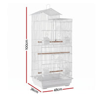 i.Pet 100cm Bird Cage Aviary Parrot Budgie White
