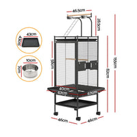 Bird Cage Large Cages 155cm Parrot Aviary Stand-Alone Budgie Wheels Castor