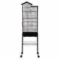 i.Pet 158cm Bird Cage Aviary Parrot Budgie Stand Wheels Black