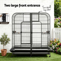 i.Pet Bird Cage Extra Large Aviary 185cm Pet Parrot Cage Castor Wheel Removable Divider
