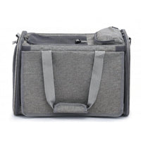 i.Pet Pet Carrier Bag Foldable Dog Cat Durable Crate Travel Cage Portable Car Kennel Grey