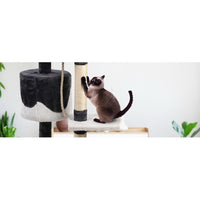 Cat Tree 112cm Tower Scratching Post Scratcher Wood Condo House Furniture