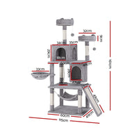 Cat Tree Tower Scratching Post Scratcher 161cm Condo House Trees Grey