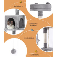 Cat Tree Tower Scratching Post Scratcher 161cm Condo House Trees Grey