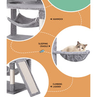 Cat Tree Tower Scratching Post Scratcher 161cm Condo House Trees Grey