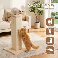 i.Pet Cat Tree 89cm Scratching Post Tower Scratcher Wood Condo Bed House Trees Beige