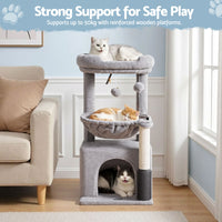 i.Pet Cat Tree Tower 82cm Scratching Post Furniture Scratcher House Light Grey