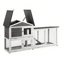 i.Pet Chicken Coop Rabbit Hutch Extra Large Wooden Run Cage House With Run Cage