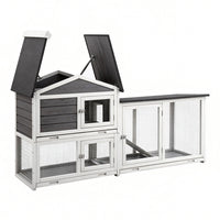i.Pet Chicken Coop Rabbit Hutch Extra Large Wooden Run Cage House With Run Cage
