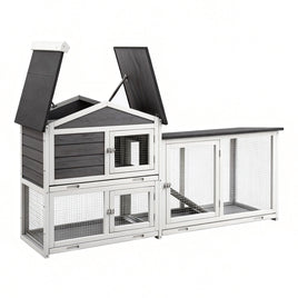 i.Pet Chicken Coop Rabbit Hutch Extra Large Wooden Run Cage House With Run Cage