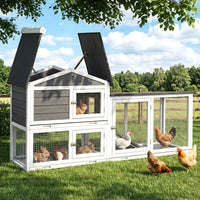 i.Pet Chicken Coop Rabbit Hutch Extra Large Wooden Run Cage House With Run Cage