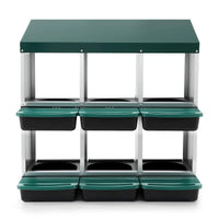 i.Pet Chicken Nesting Box Roll Away Metal Nesting Box Wall Mounted 6 Holes Green