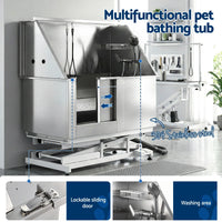 i.Pet Electric Pet Bath Tub Dog Grooming Stainless Steel Wash Station 127cm