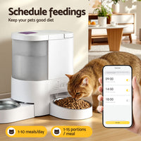 i.Pet Automatic Pet Feeder Water Dispenser 2-in-1 Smart WiFi Dog Cat Food 4L