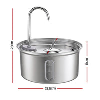 i.Pet 3.2L Cat Water Fountain Pet Feeder Dog Drinking Dispenser 304 Stainless Steel