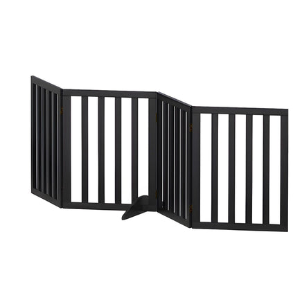 i.Pet Dog Gate Playpen Enclosure 4 Panels Pet Door Fence Wooden Play Pen Stair