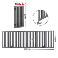 i.Pet Dog Gate Playpen Enclosure 6 Panels Pet Door Fence Wooden Play Pen Stair
