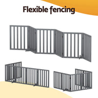 i.Pet Dog Playpen Enclosure 6 Panel Pet Fence Wooden Play Pen