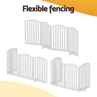 Dog Playpen Enclosure 4 Panel Pet Fence Wooden Play Pen