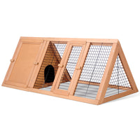 Rabbit Hutch 119cm x 51cm x 44cm Chicken Coop Large Run Wooden Cage Outdoor