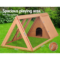 Rabbit Hutch Chicken Coop 119cm x 51cm x 44cm Chicken Coop Large Run Wooden Cage Outdoor