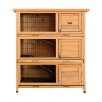 Rabbit Hutch Chicken Coop 91.5cm x 46cm x 116.5cm Chicken Coop Large House Cage Run Wooden Outdoor