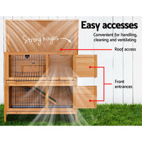 Rabbit Hutch Chicken Coop 91.5cm x 45cm x 82cm Chicken Coop Large Wooden House Run Cage