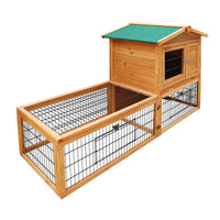 Chicken Coop Rabbit Hutch 155cm x 49cm x 90cm Large Chicken Coop Wooden Run Cage House Outdoor