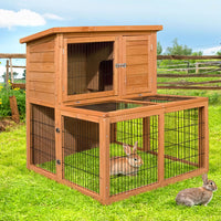 Chicken Coop 96cm x 96cm x 100cm Rabbit Hutch Large Run Wooden Cage Outdoor House