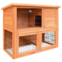 Chicken Coop Rabbit Hutch 88cm x 40cm x 76cm Large Chicken Coop House Run Wooden Cage Outdoor