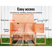 Chicken Coop Rabbit Hutch 88cm x 40cm x 76cm Large Chicken Coop House Run Wooden Cage Outdoor