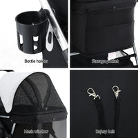 i.Pet Pet Stroller Pram Dog Cat Carrier Cage Large Travel Pushchair Foldable 4 Wheels