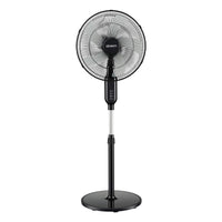 DEVANTI 16" Pedestal Fan with Remote 3 Speeds 8H Timer, Black