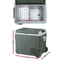 Glacio Portable Fridge 50L Camping Bar Fridges Freezer 12V/24V/240V