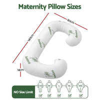 Giselle Bedding Pregnancy Pillow for Side Sleepers C-Shaped Body Pillow with Bamboo Fiber Cover, Maternity Pillow for Full Body Support, Belly and Waist Comfort