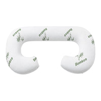 Giselle Bedding Pregnancy Pillow for Side Sleepers C-Shaped Body Pillow with Bamboo Fiber Cover, Maternity Pillow for Full Body Support, Belly and Waist Comfort