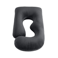 Giselle Bedding Pregnancy Pillow G-Shaped Full Body Pillow for Back and Belly Support Maternity Pillow with Removable Cover, Dark Grey 135x70 cm