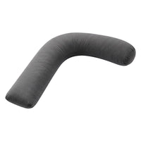 Giselle Bedding Pregnancy Pillow for Side Sleeping L-Shaped Maternity Body Pillow for Women 100% Cotton Jersey Cover for Head Neck Belly Support, 63x115 cm Grey