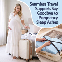 Giselle Bedding Memory Foam Pregnancy Pillow Adjustable with Concave Curve Design, Support for Back, Belly, and Hips, Blue