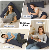 Giselle V Shape Pillow Boomerang Nursing Body Cushion Grey