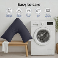 Giselle V Shape Pillow Boomerang Nursing Body Cushion Grey