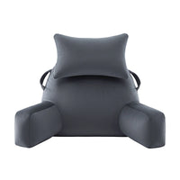 Giselle Bedding Reading Pillow with Detachable Neck Roll & Armrests Sit Up Pillow for Bed Back Support Pillow for Watching TV & Gaming Gray