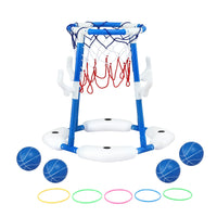 Keezi Kids Basketball Hoop with 4 balls Ring Toss Sports Pool Toys Blue