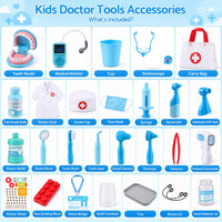Keezi Kids Doctor Play Set Pretend Dentist Play Set Toy Medical Kits 30PCS