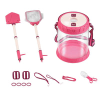 Keezi Kids Bug Catcher Kit 12pc Outdoor Explorer Toys Insect Viewer Net Shovel Pink