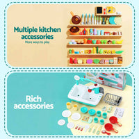 Keezi 2 Piece Kids Pretend Kitchen and Washing Playset Sink Toys